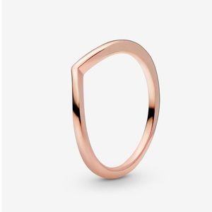 Pandora Rose gold polished Wishbone Ring